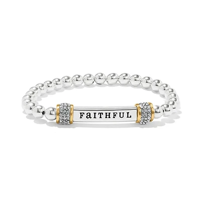 Meridian Faithful Two Tone Stretch Bracelet