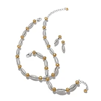Meridian Orbit Bead Two Tone Bracelet