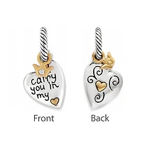 Mixed Metal Heart Charm Bracelet