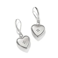 Mosaic Heart Two Tone  Leverback Earrings