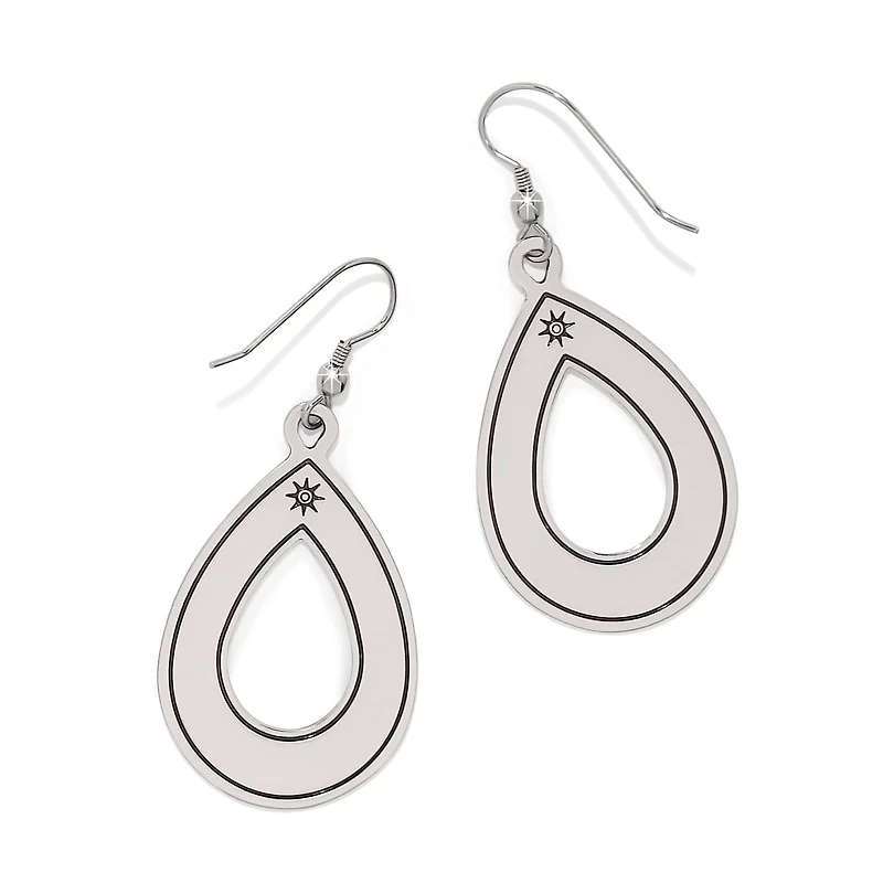 Mosaic Open Teardrop French Wire Earrings