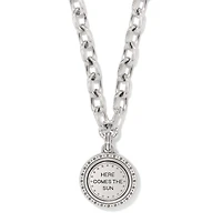 Mosaic Round Two Tone Pendant Necklace