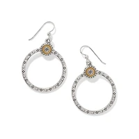 Mosaic Two Tone French Wire Hoop Earrings
