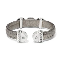 Mosaic Two Tone Leather Disc Cuff Bracelet