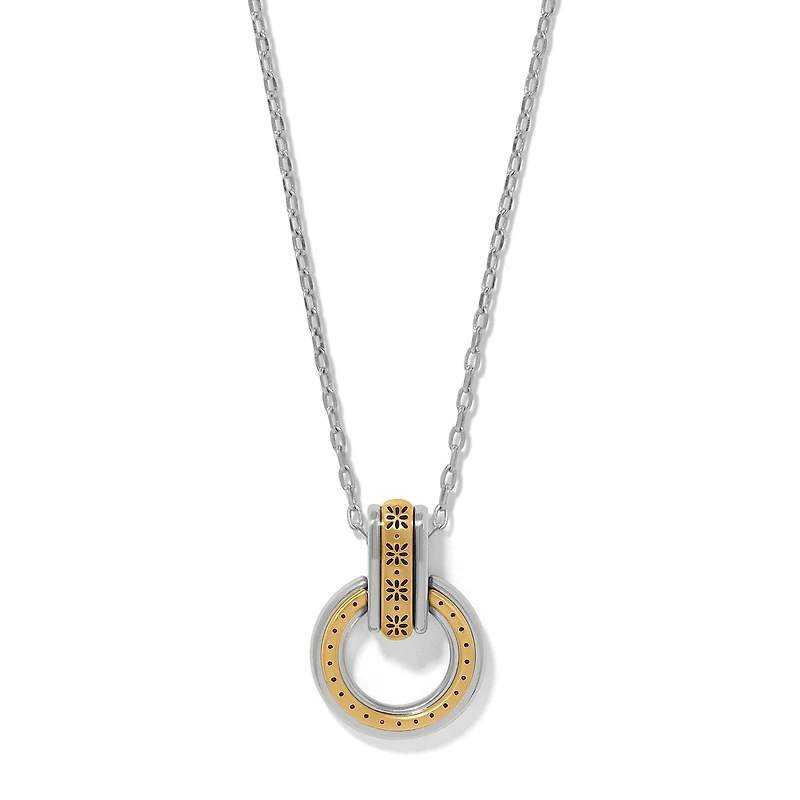 Mosaic Two Tone Link Ring Necklace