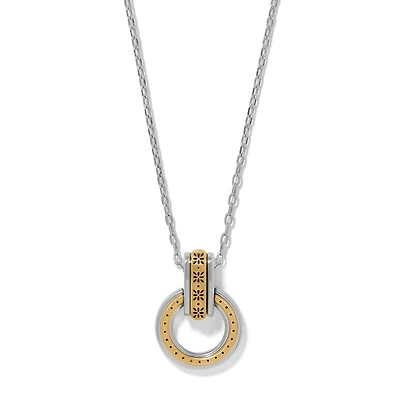 Mosaic Two Tone Link Ring Necklace