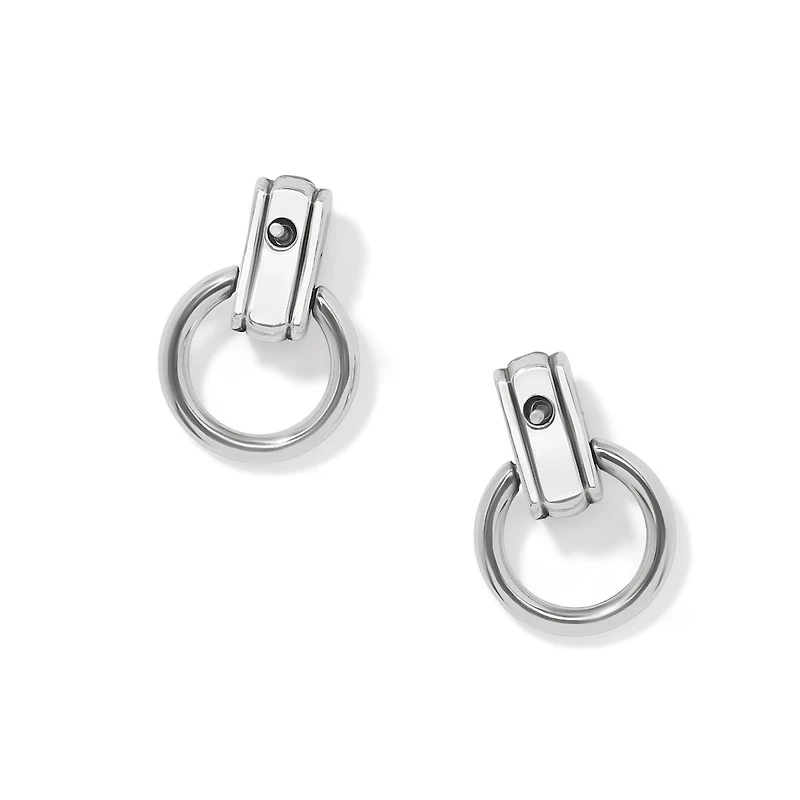 Mosaic Two Tone Mini Post Drop Earrings