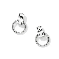 Mosaic Two Tone Mini Post Drop Earrings