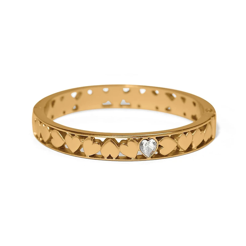 Mystery Of Love Hearts Hinged Bangle