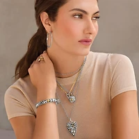 Mystery Of Love Hearts Hinged Bangle