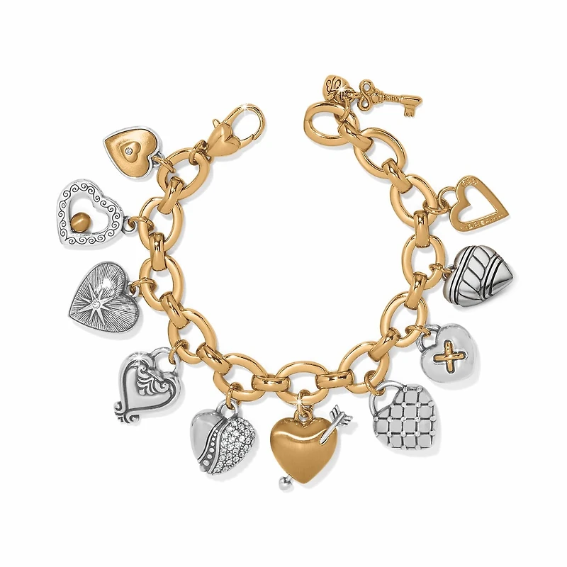 One Heart Large Charm Bracelet