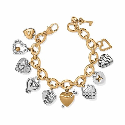 One Heart Large Charm Bracelet