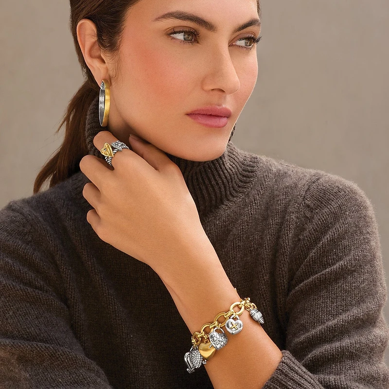 One Heart Large Charm Bracelet