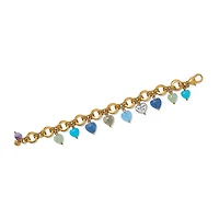 One Heart Multi Heart Bead Link Bracelet