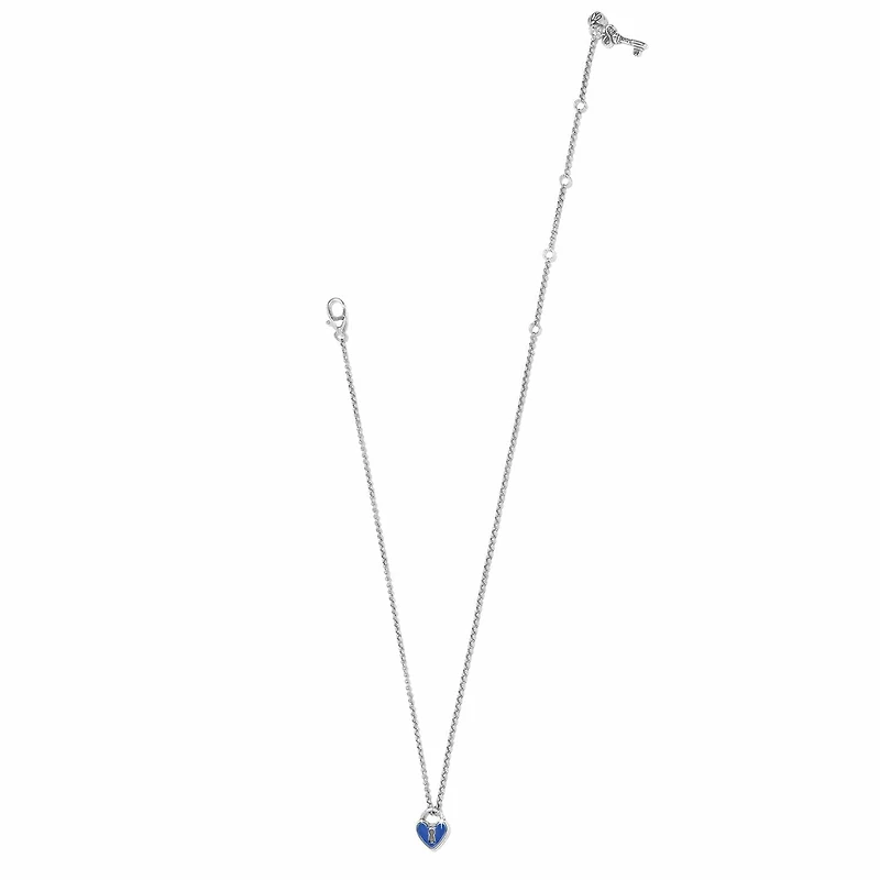 One Heart Padlock Reversible Necklace