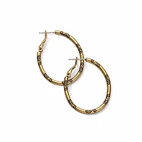 Oval Hoop Charm Earrings