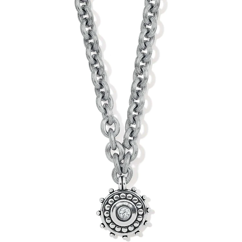 Pebble Dot Medali Sparkle Reversible Collar Necklace