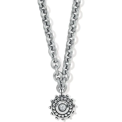 Pebble Dot Medali Sparkle Reversible Collar Necklace
