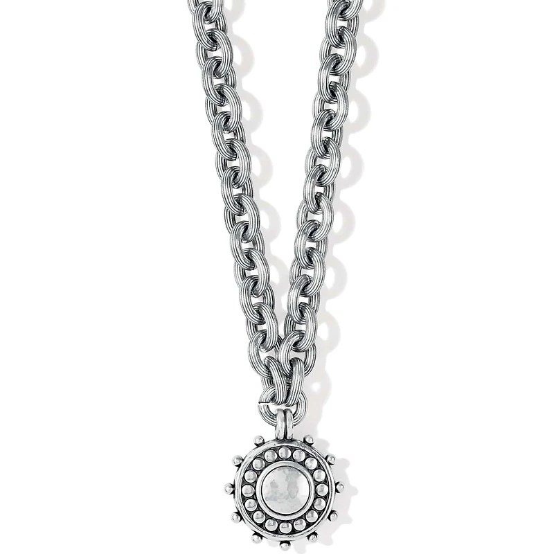 Pebble Dot Medali Sparkle Reversible Collar Necklace