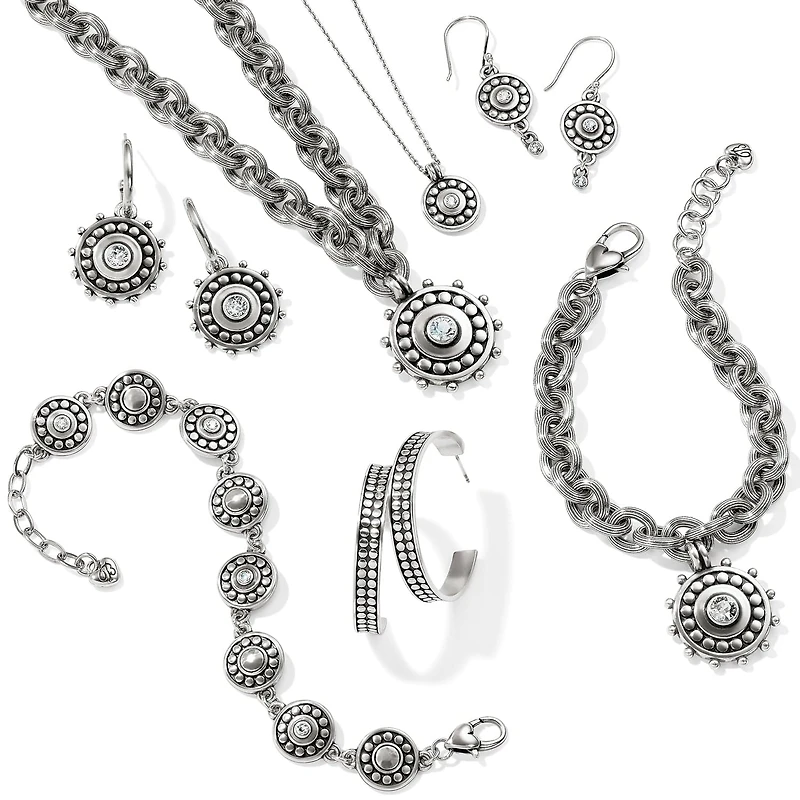 Pebble Dot Medali Sparkle Reversible Collar Necklace