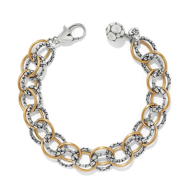 Pebble Link Two Tone Bracelet