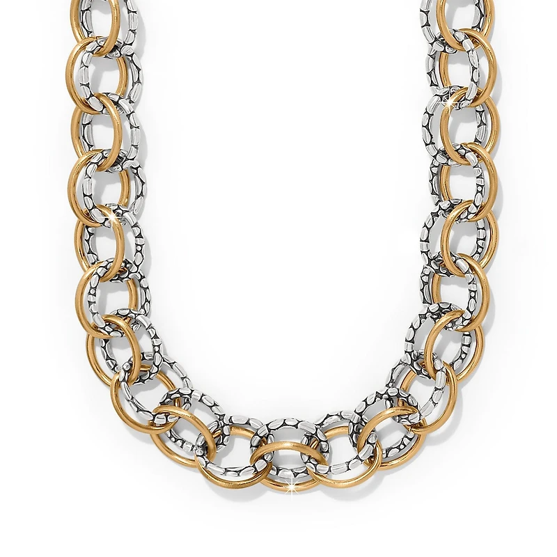 Pebble Link Two Tone Necklace