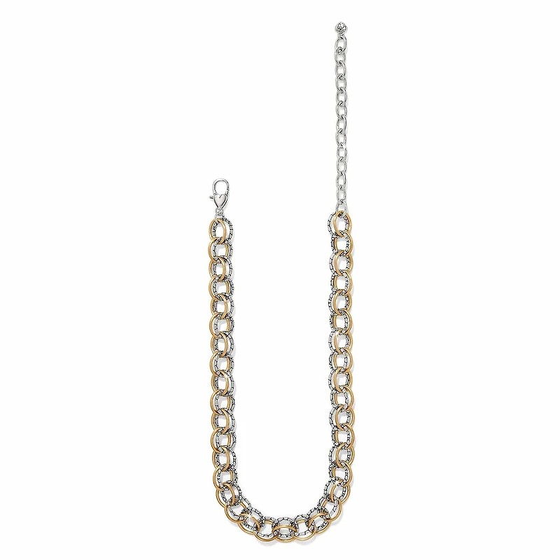 Pebble Link Two Tone Necklace