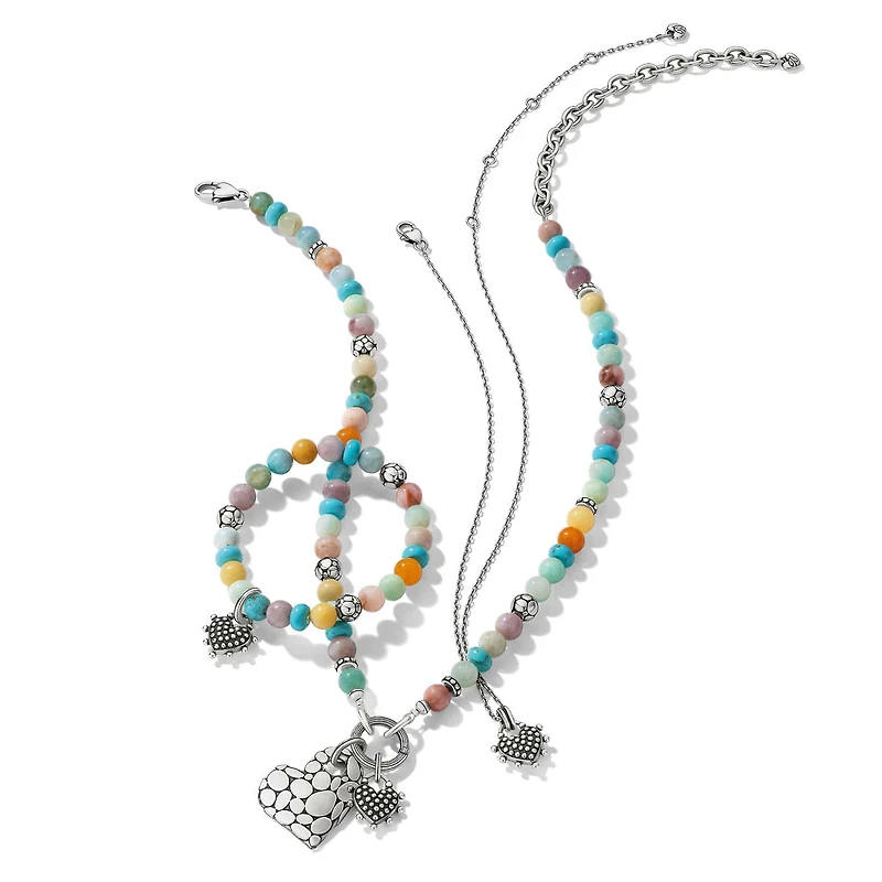 Pebble Sweet Hearts Charm Stretch Bracelet