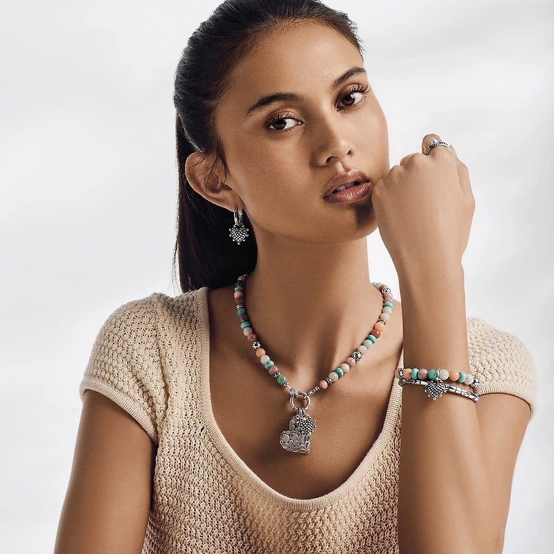 Pebble Sweet Hearts Charm Stretch Bracelet
