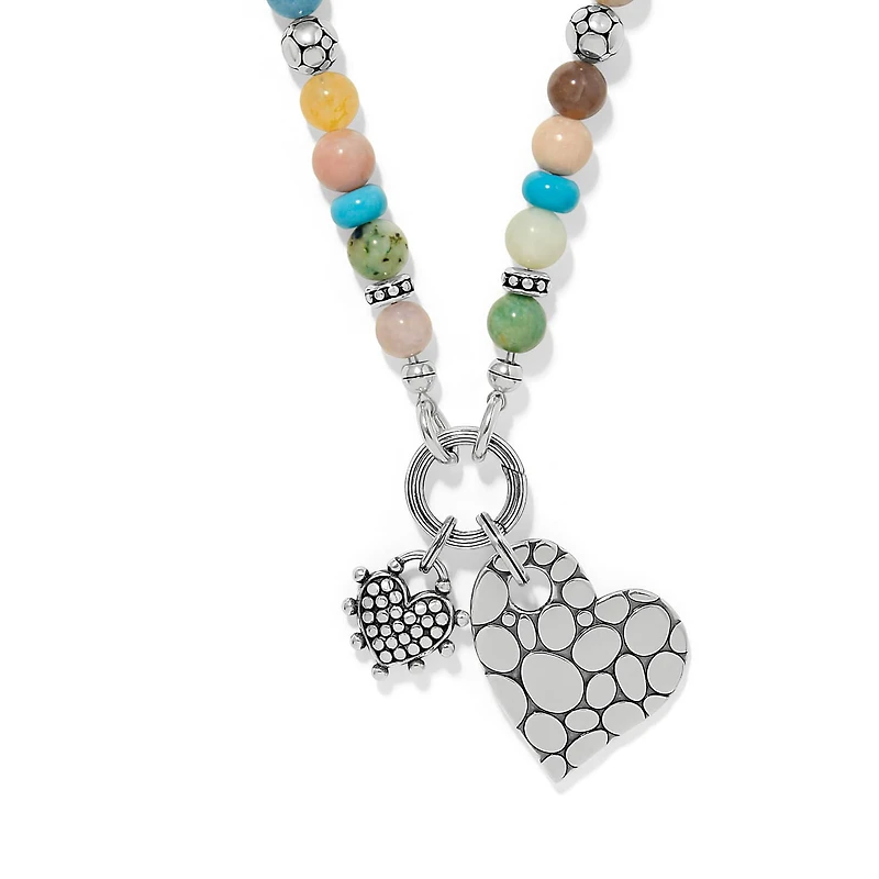 Pebble Sweet Hearts Token Charm Necklace
