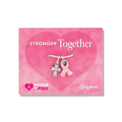 Pink Ribbon Cross Charm Card