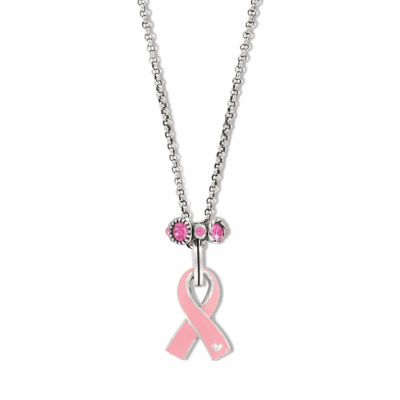 Pink Ribbon Halo Necklace