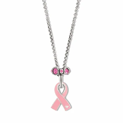 Pink Ribbon Halo Necklace