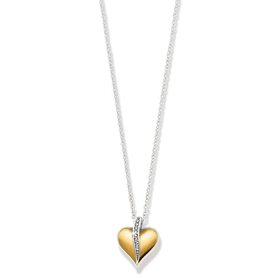 Precious Heart Two Tone Petite Necklace