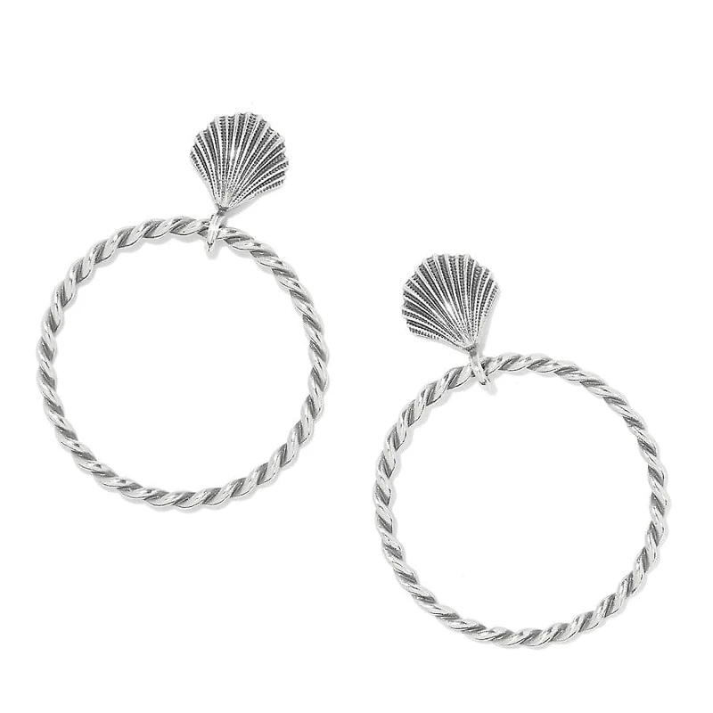 Silver Shells Hoop Earrings