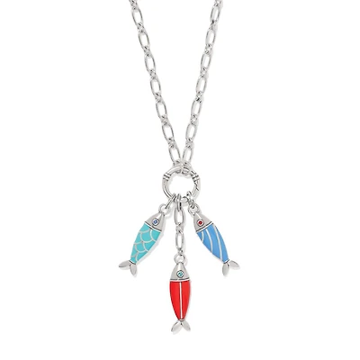 Sun & Sea Fish Trio Charm Necklace