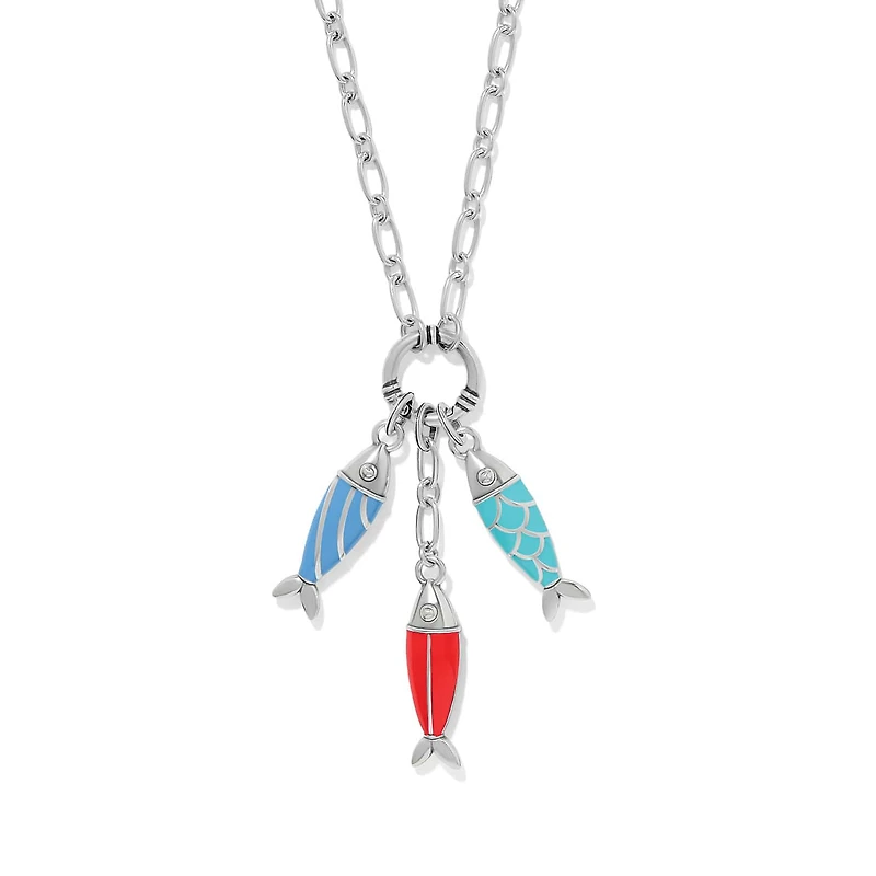 Sun & Sea Fish Trio Charm Necklace