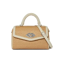 Tatum Straw Flap Satchel