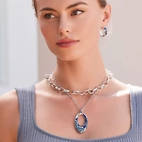 Terra Blue Hoop Necklace