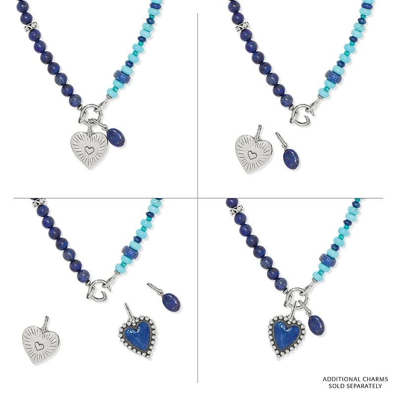 Token Charm Lapis Turquoise Necklace