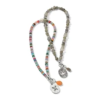 Token Charm Mix Gemstone Necklace