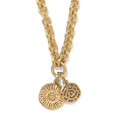 Token Lavish Link Round Charm Necklace