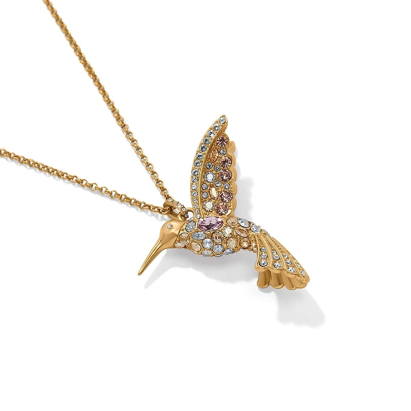 Trust Your Journey Golden Hummingbird Necklace