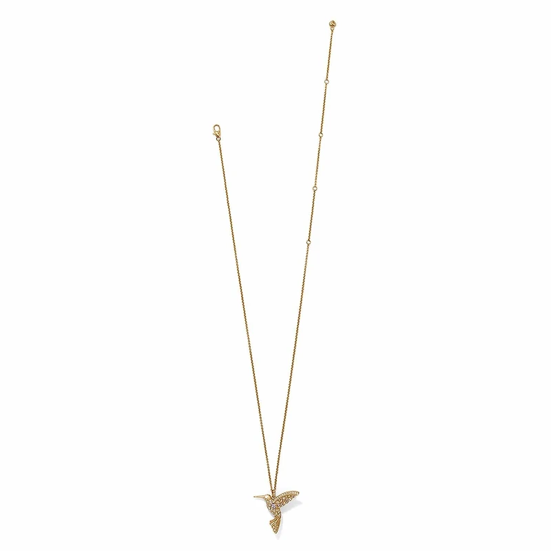 Trust Your Journey Golden Hummingbird Necklace