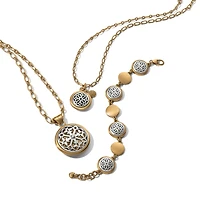 Ferrara Two Tone Luce Large Pendant Necklace
