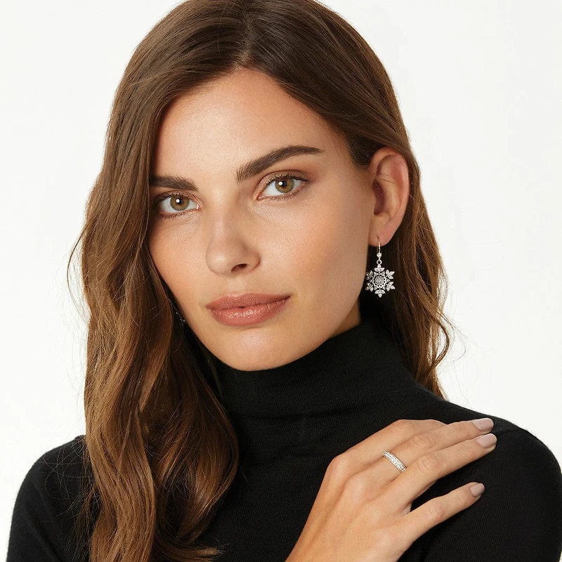 Glint Snowflake French Wire Earrings