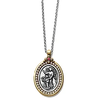 Guardian Angel Two-Tone Pendant Necklace