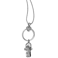 Heart Charm Reversible Badge Clip Necklace