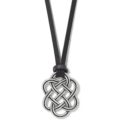 Interlok Trellis Leather Necklace
