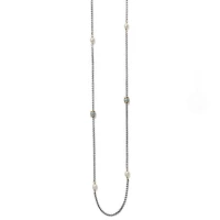 Meridian Petite Pearl Two Tone Long Necklace